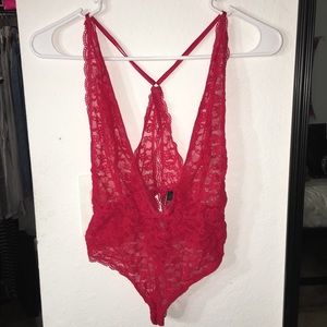 Red Lacey Teddy